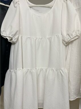 SHEIN White Lightweight Dress with Puff Sleeves